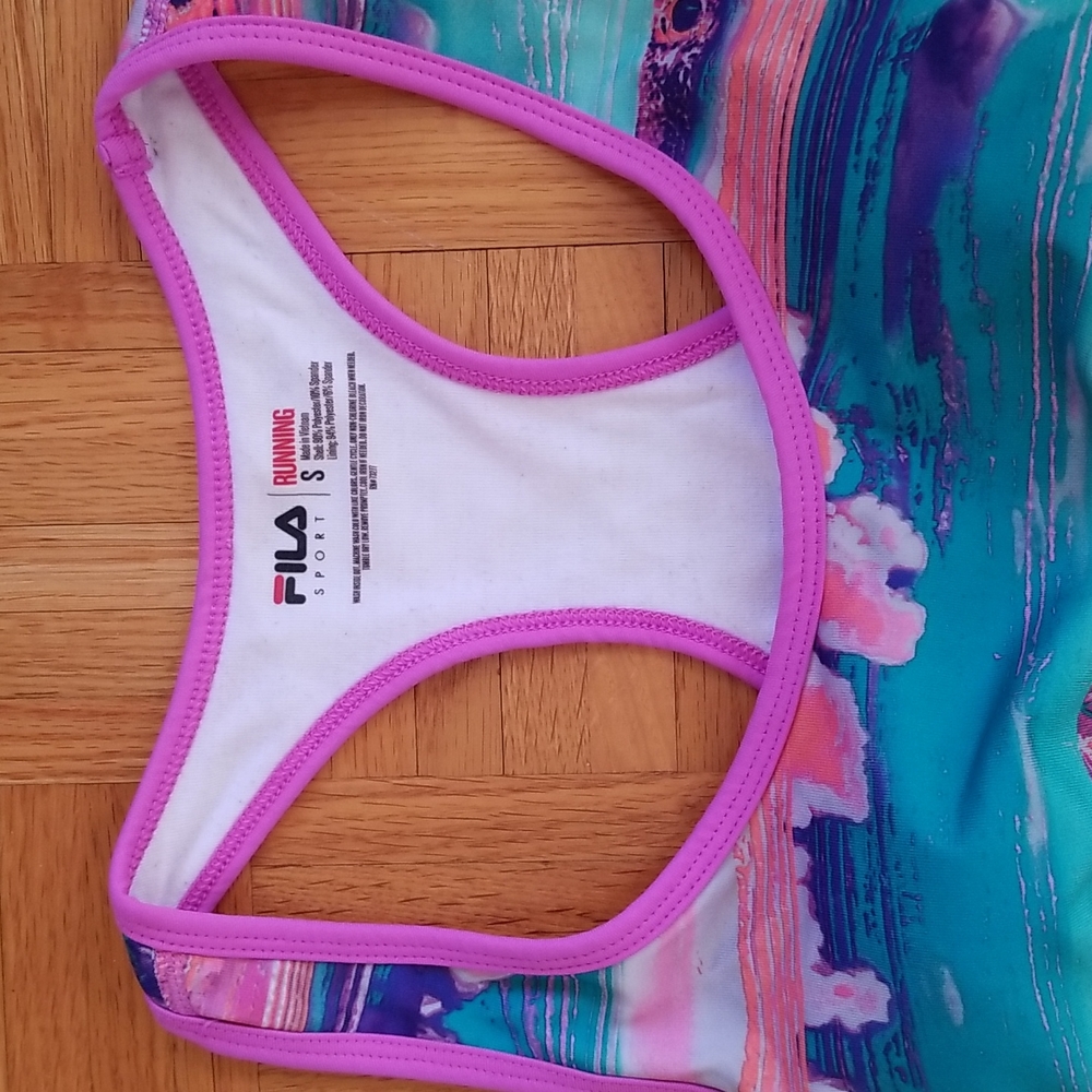 FILA Sport Running Racerback Bra with Bright Pattern - Picture 3 of 5